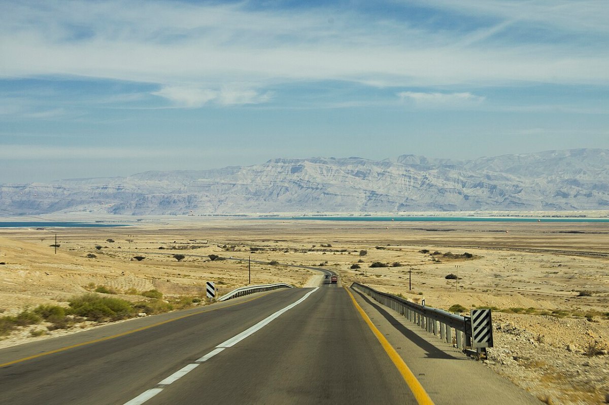 A road descending towards the Dead Sea